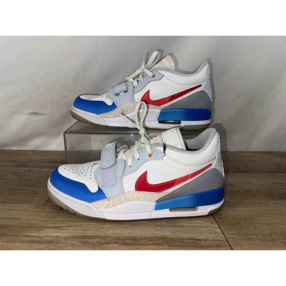 Jordan Air 37 FN8902 161 Men's White Red Blue Basketball Shoes‎ Size 10.5